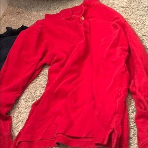Place red long sleeve